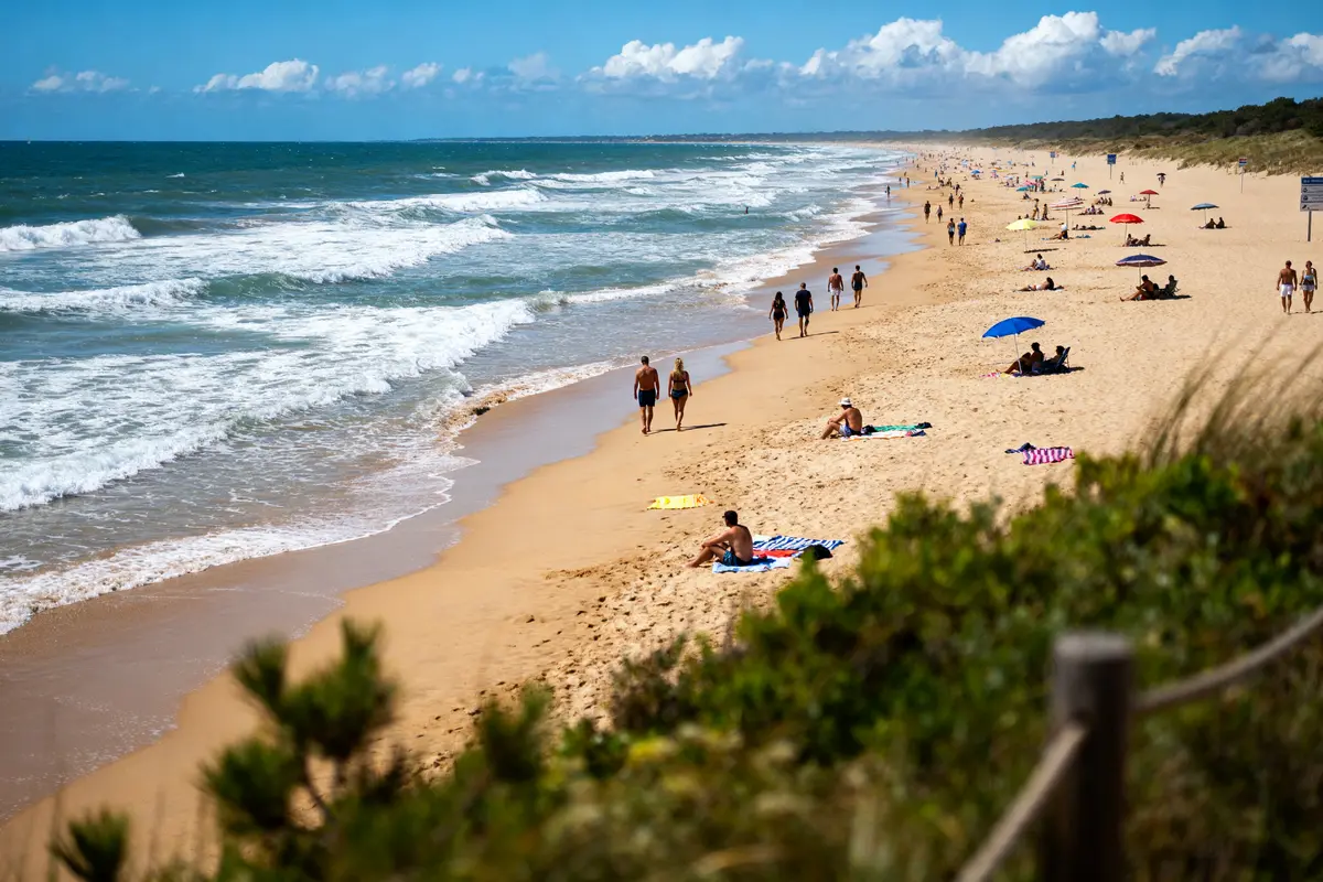 Live cam Biscarrosse plage en HD : Vue panoramique unique